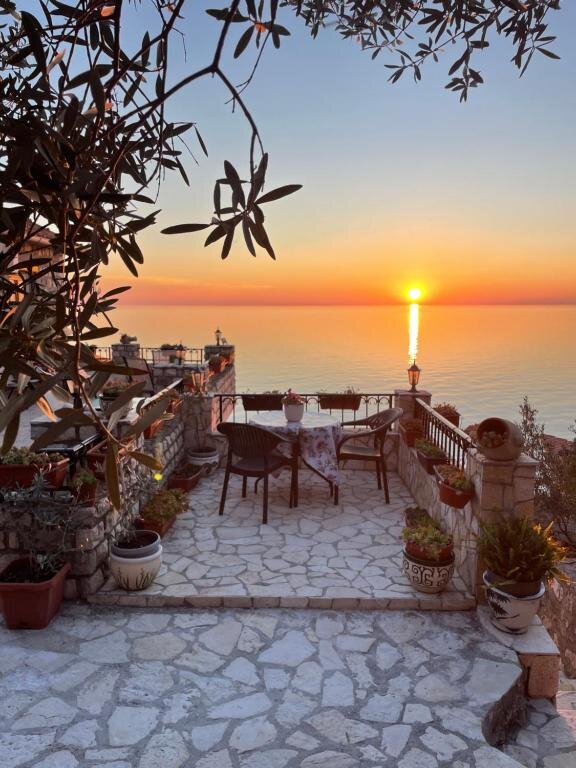 Sunset over the Adriatic from the terrace in Ulcinj Old Town